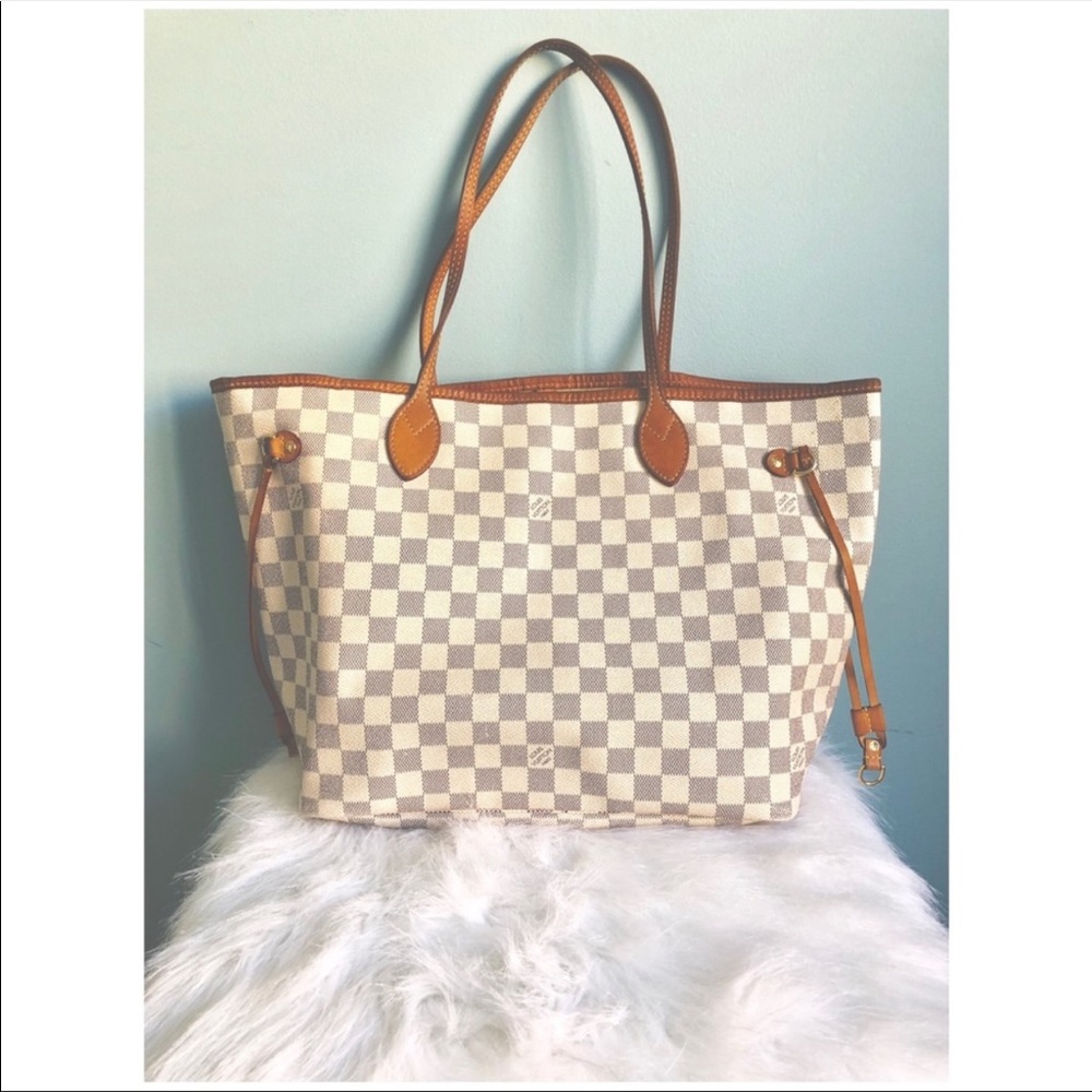 Louis Vuitton Authentic Neverfull MM Damier Azur